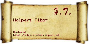 Holpert Tibor névjegykártya